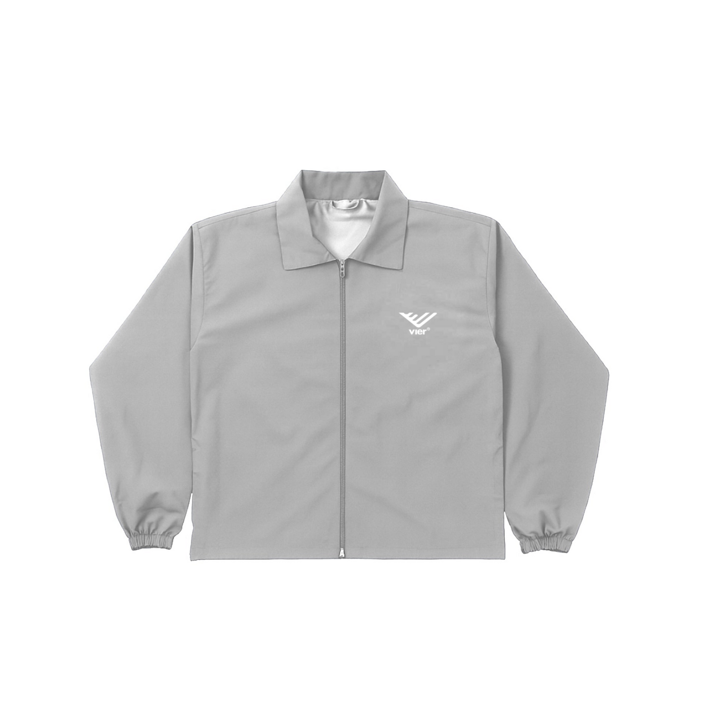 Light Grey Collared Windbreaker Jacket