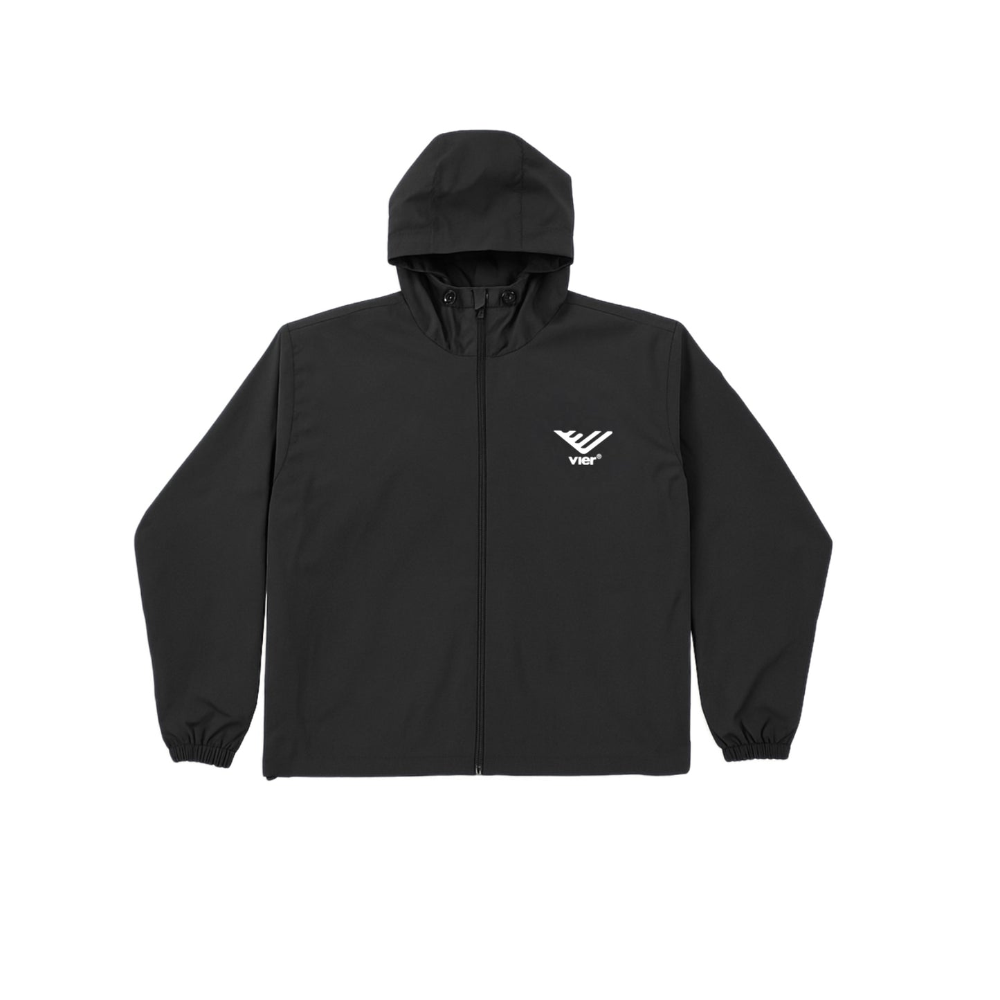 Black Hooded Windbreaker Jacket