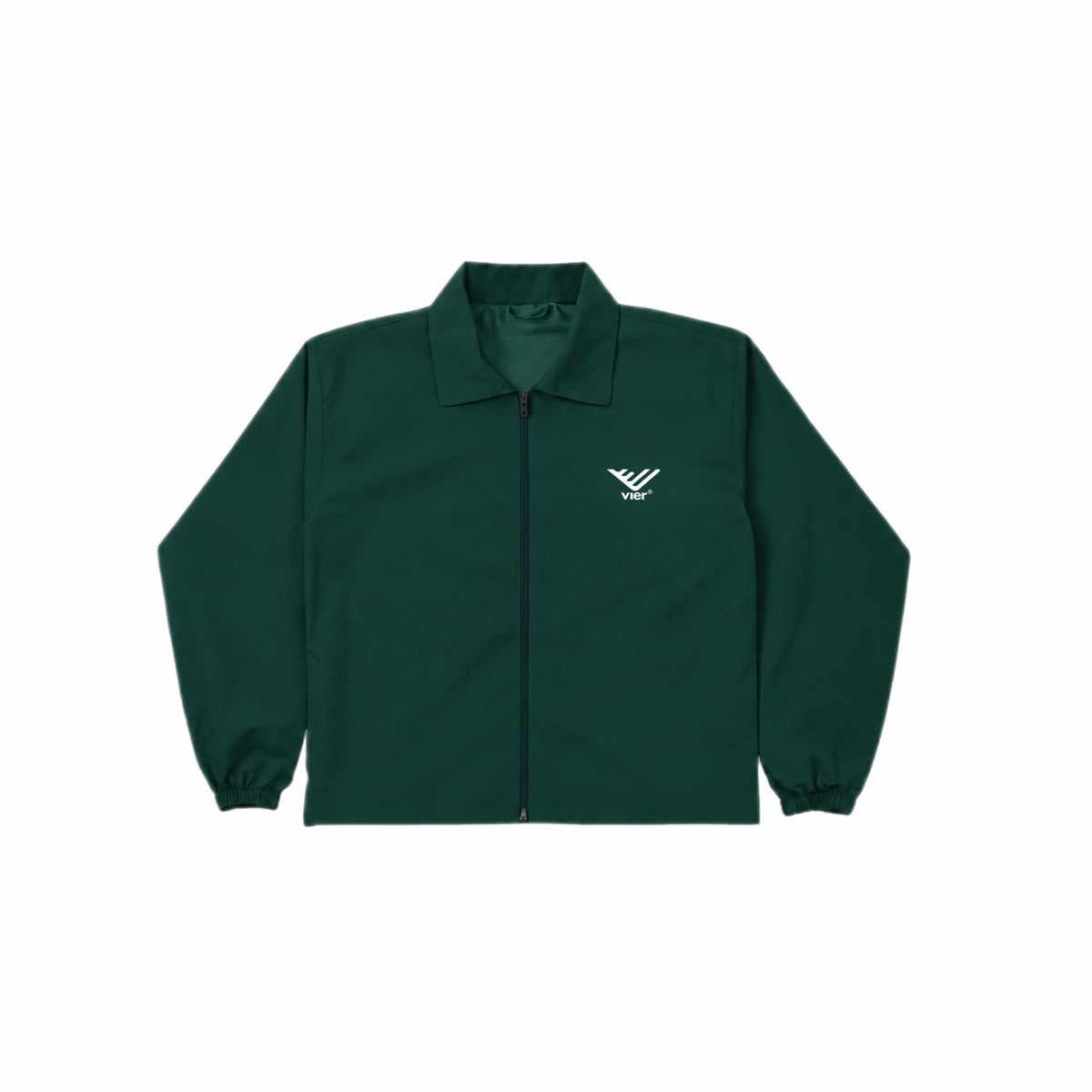 Forest Green Collared Windbreaker Jacket