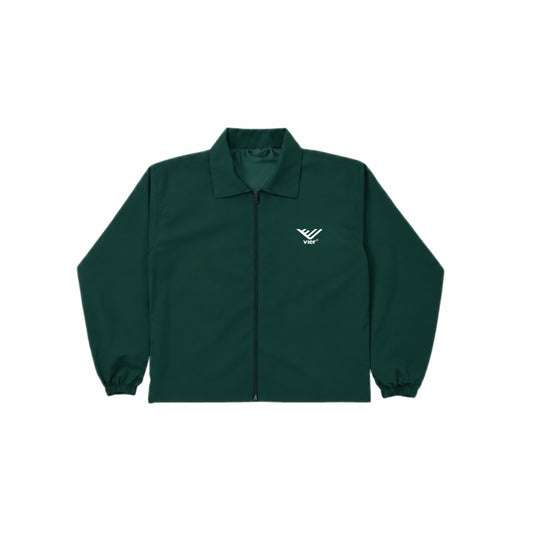 Forest Green Collared Windbreaker Jacket