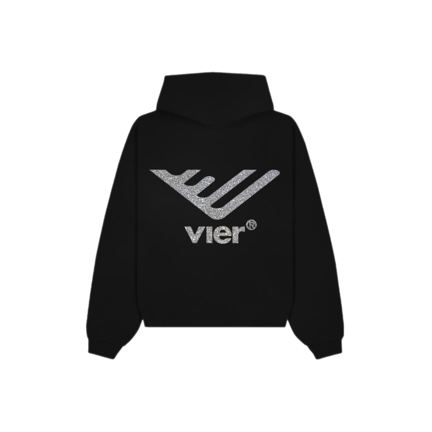 Black Zip-Up Logo Hoodie