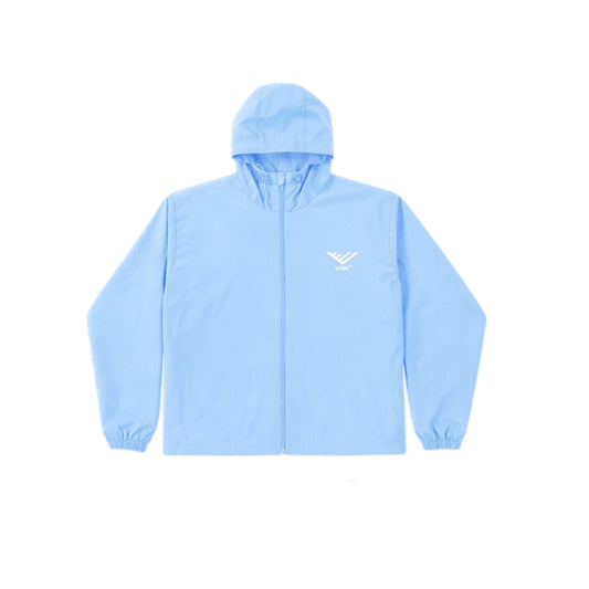 Light Blue Hooded Windbreaker Jacket