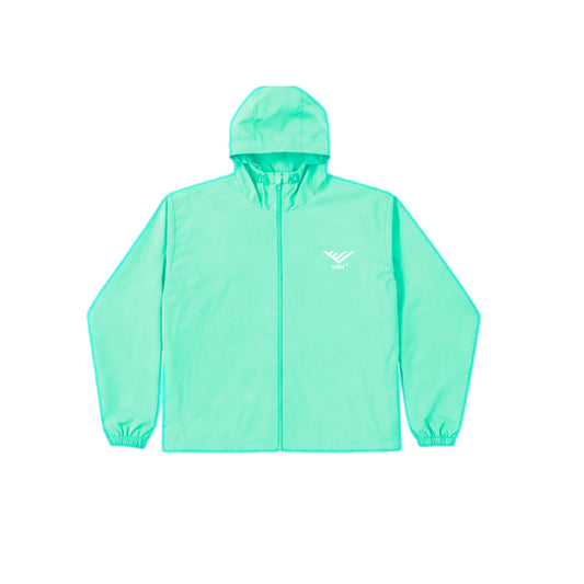 Light Green Hooded Windbreaker Jacket