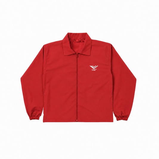 Red Collared Windbreaker Jacket